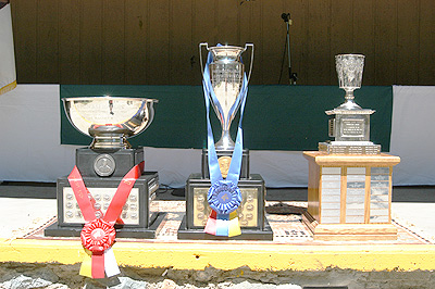 The Tevis Cup, Haggin Cup and Josephine Stedem Scripps Foundation Cup Trophies