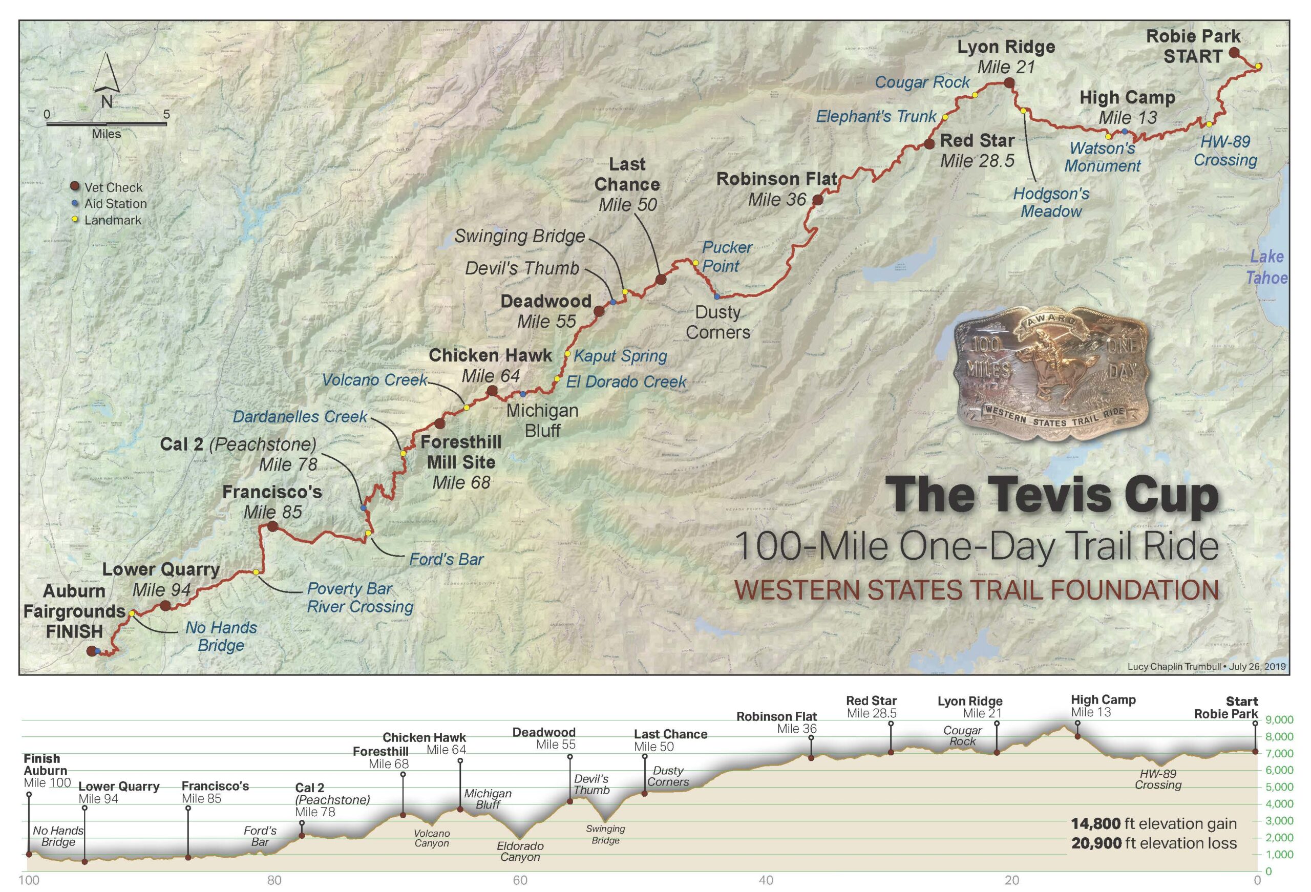 Tevis Cup Trail Map and Profile
